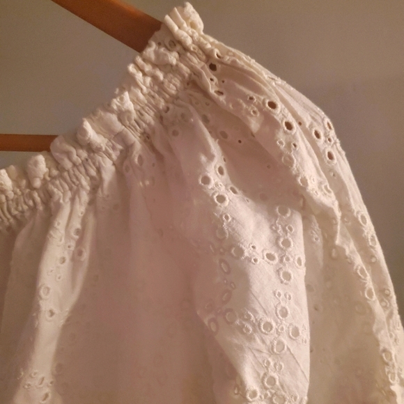 PAMELONE White Eyelet Off-The-Shoulder Summer Tunic - XS - Picture 7 of 9